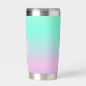 Kleurrijke Rainbow Custom Monogram Geïsoleerde Drinkbeker (Achterkant)