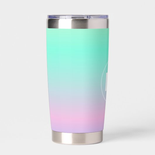 Kleurrijke Rainbow Custom Monogram Geïsoleerde Drinkbeker (Voorkant)