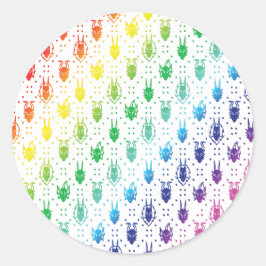 Kleurrijke Rainbow Fantasy Dragon Quilt Patroon Ronde Sticker