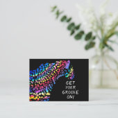 Kleurrijke Rainbow Jaguar Party uitnodiging Informatiekaartje (Staand voorkant)