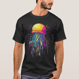 Kleurrijke Rainbow Jellyfish Ocean Zee Creature Ar T-shirt