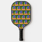 Kleurrijke Rainbow Loriket Parrot Patroon Pickleball Paddle (Voorkant)