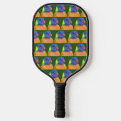 Kleurrijke Rainbow Loriket Parrot Patroon Pickleball Paddle (Achterkant)