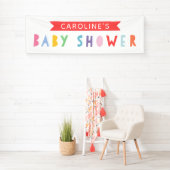 Kleurrijke Rainbow Modern Baby shower Banner (Insitu)