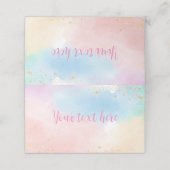 Kleurrijke Rainbow Place Card Verjaardagsfeest (Buitenkant ongevouwen)