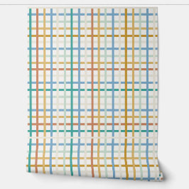 Kleurrijke Rainbow Plaid Wallpaper Behang