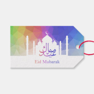 Kleurrijke Rainbow Polygonal Eid Moskee - Cadeau L Cadeaulabel
