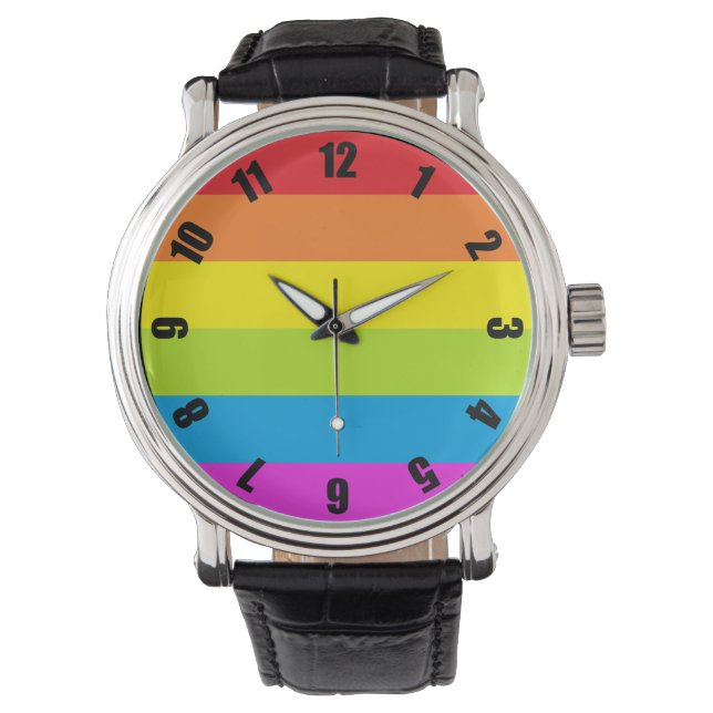 Kleurrijke Rainbow Pride Watch Horloge (Voorkant)