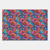 Kleurrijke Rainbow Rozen Flora Wrapping Paper (Voorkant 2)
