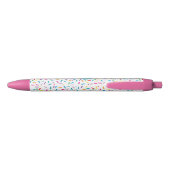 Kleurrijke Rainbow Sprinkles Retro Monogram Zwarte Inkt Pen (Achterkant)