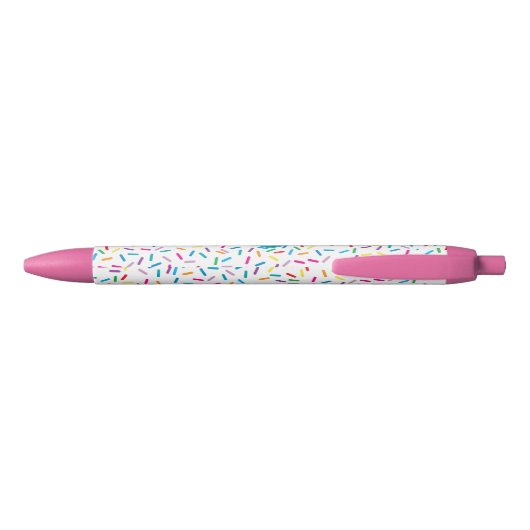 Kleurrijke Rainbow Sprinkles Retro Monogram Zwarte Inkt Pen (Achterkant)