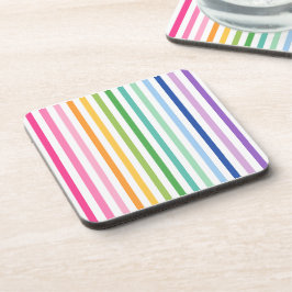 Kleurrijke Rainbow Stripe Hard Plastic Onderzetter