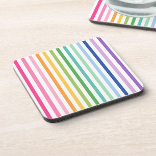 Kleurrijke Rainbow Stripe Hard Plastic Onderzetter