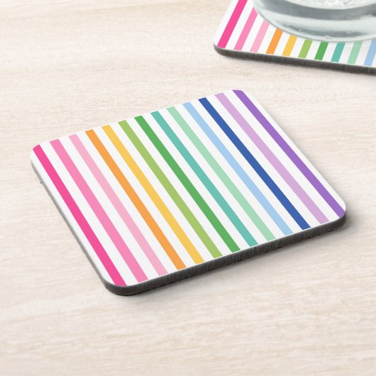Kleurrijke Rainbow Stripe Hard Plastic Onderzetter (Linkerzijde)