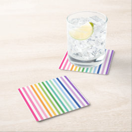 Kleurrijke Rainbow Stripe Paper Onderzetter