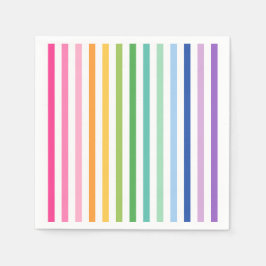 Kleurrijke Rainbow Stripe Party servetten