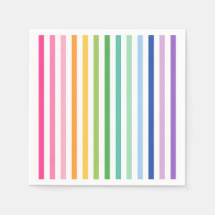 Kleurrijke Rainbow Stripe Party servetten