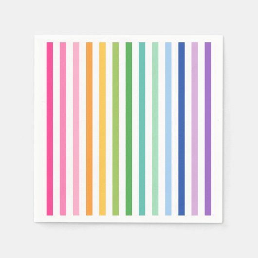 Kleurrijke Rainbow Stripe Party servetten (Voorkant)
