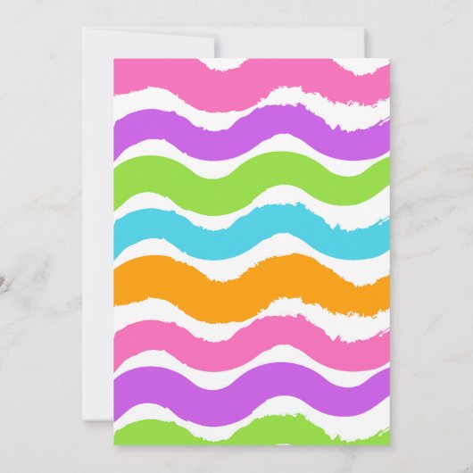 Kleurrijke Rainbow Waterslide Birthday Bash uitnod Kaart (Achterkant)