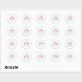 Kleurrijke Rainbows Hearts Retouradres Ronde Sticker (Vel)