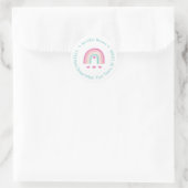 Kleurrijke Rainbows Hearts Retouradres Ronde Sticker (Tas)