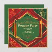 Kleurrijke Rasta Uitnodiging Aanpasbare Reggae Fee (Voorkant / Achterkant)