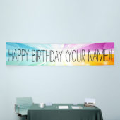 Kleurrijke Rays Gepersonaliseerde Verjaardagsfeest Spandoek (Beurs)