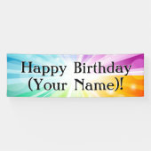 Kleurrijke Rays Gepersonaliseerde Verjaardagsfeest Spandoek (Horizontaal)