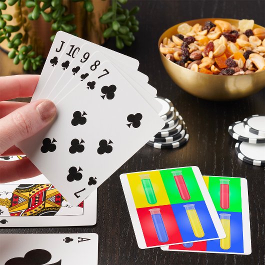 Kleurrijke Reageerbuizen Pokerkaarten
