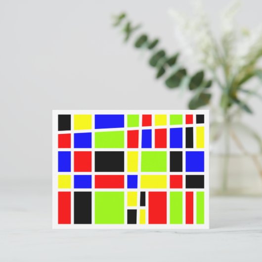 Kleurrijke rechthoeken briefkaart (Staand voorkant)