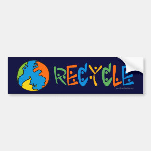 Kleurrijke recycling bumpersticker
