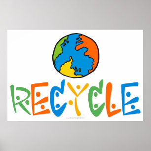Kleurrijke recycling poster