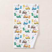 Kleurrijke recyclingvuilniswagens en -bakken bad handdoek (Handdoek)