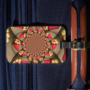 Kleurrijke Red Delight: Strawberry Kaleidoscope Ar Bagagelabel