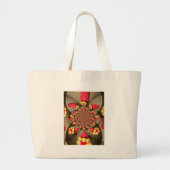 Kleurrijke Red Delight: Strawberry Kaleidoscope Ar Grote Tote Bag (Voorkant)
