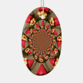Kleurrijke Red Delight: Strawberry Kaleidoscope Ar Keramisch Ornament (Rechts)