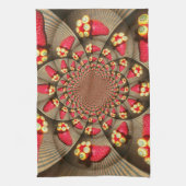 Kleurrijke Red Delight: Strawberry Kaleidoscope Ar Theedoek (Verticaal)