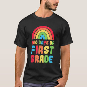 Kleurrijke regenboog 100 dagen van de eerste Grade T-shirt