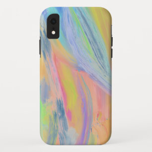 Kleurrijke regenboog abstracte olieverfschildering iPhone XR hoesje