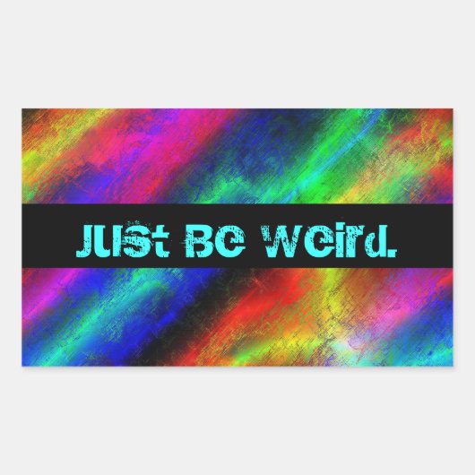 kleurrijke regenboog abstracte textuur gewoon raar rechthoekige sticker (Voorkant)
