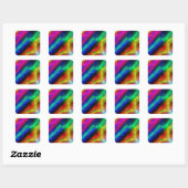 kleurrijke regenboog abstracte textuur vierkante sticker (Vel)