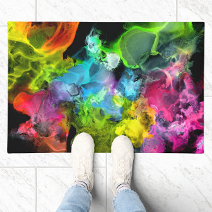 Kleurrijke regenboog Abstracte Waterverf Ink Deurmat