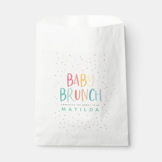 Kleurrijke regenboog baby brunch party bedankzakje (Voorkant)