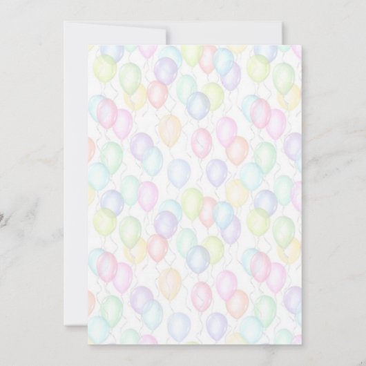 Kleurrijke regenboog ballon twin foto verjaardag kaart (Achterkant)