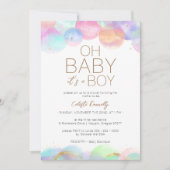 Kleurrijke Regenboog Bubbles Wit Oh Baby Jongen Do Kaart (Voorkant)