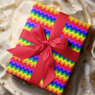 Kleurrijke Regenboog Chevron Gestreept Meerkleurig Cadeaupapier