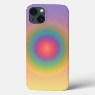 Kleurrijke Regenboog Concentrische Cirkel Ruimte iPhone 13 Hoesje