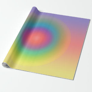 Kleurrijke regenboog Concentrische cirkelruimte Cadeaupapier