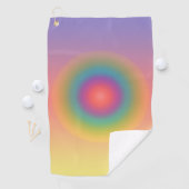Kleurrijke regenboog Concentrische cirkelruimte Golfhanddoek (Insitu)