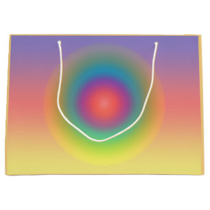 Kleurrijke regenboog Concentrische cirkelruimte Groot Cadeauzakje